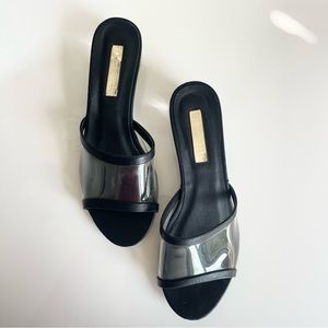 Billini Black & Clear Strap Mini Heels